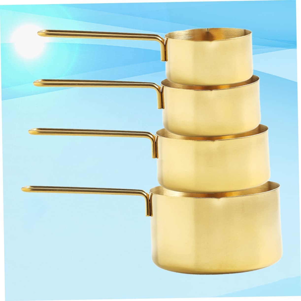 LIFKOME Cuillères Doseuses Lot de 4 Trou Suspendre en Acier Inoxydable Or Multi-usages Cuisine et Pâtisserie à Domicile