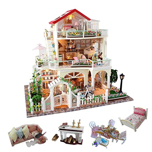 Kisoy Romantic And Cute Dollhouse Miniature Diy House Kit Creative Room Perfect Diy Gift Revolving Sky Garden For Friends, Lovers And Families (Forever Promise) #TOP29