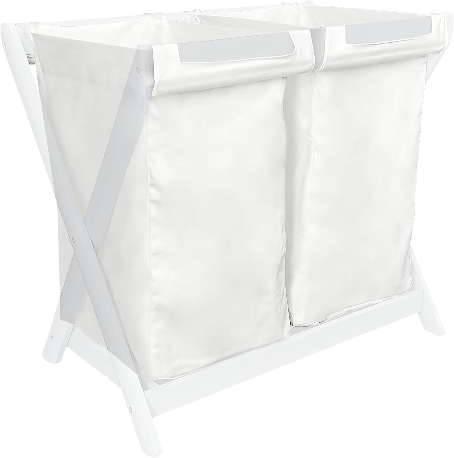 (2 Pack) Calvana Bassinet Stand Hamper Inserts, Compatible with UPPAbaby Bassinet Stands, Dual Compartment with Carry Handles (Bassinet Stand Not Included), Cotton