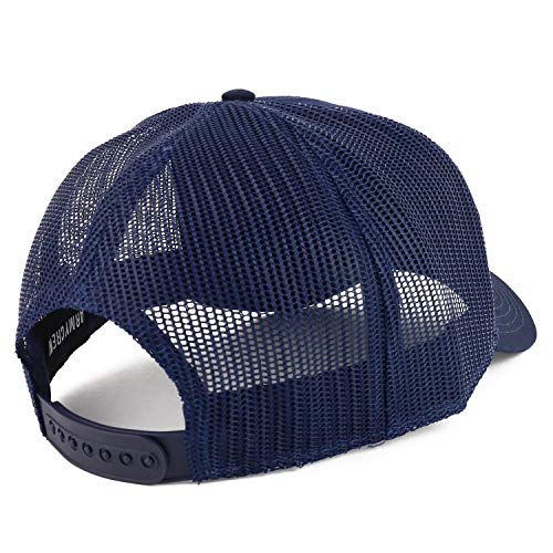 Armycrew Xxl Oversize High Crown Adjustable Plain Mesh Back Trucker Baseball Cap - Navy #TOP2