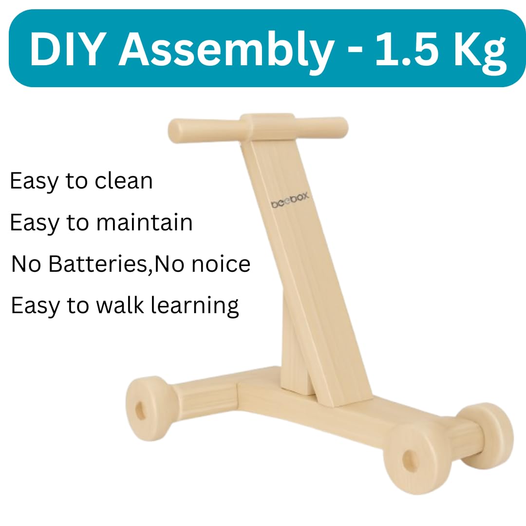 Beebox Wooden Push Walker for Toddlers | Eco-Friendly Baby Walker Cycle for Boys & Girls | Push Toy for Kids 6-36 Months | Safe, Durable & Natural Learning Walker - DIY - Image 3 thumbnail