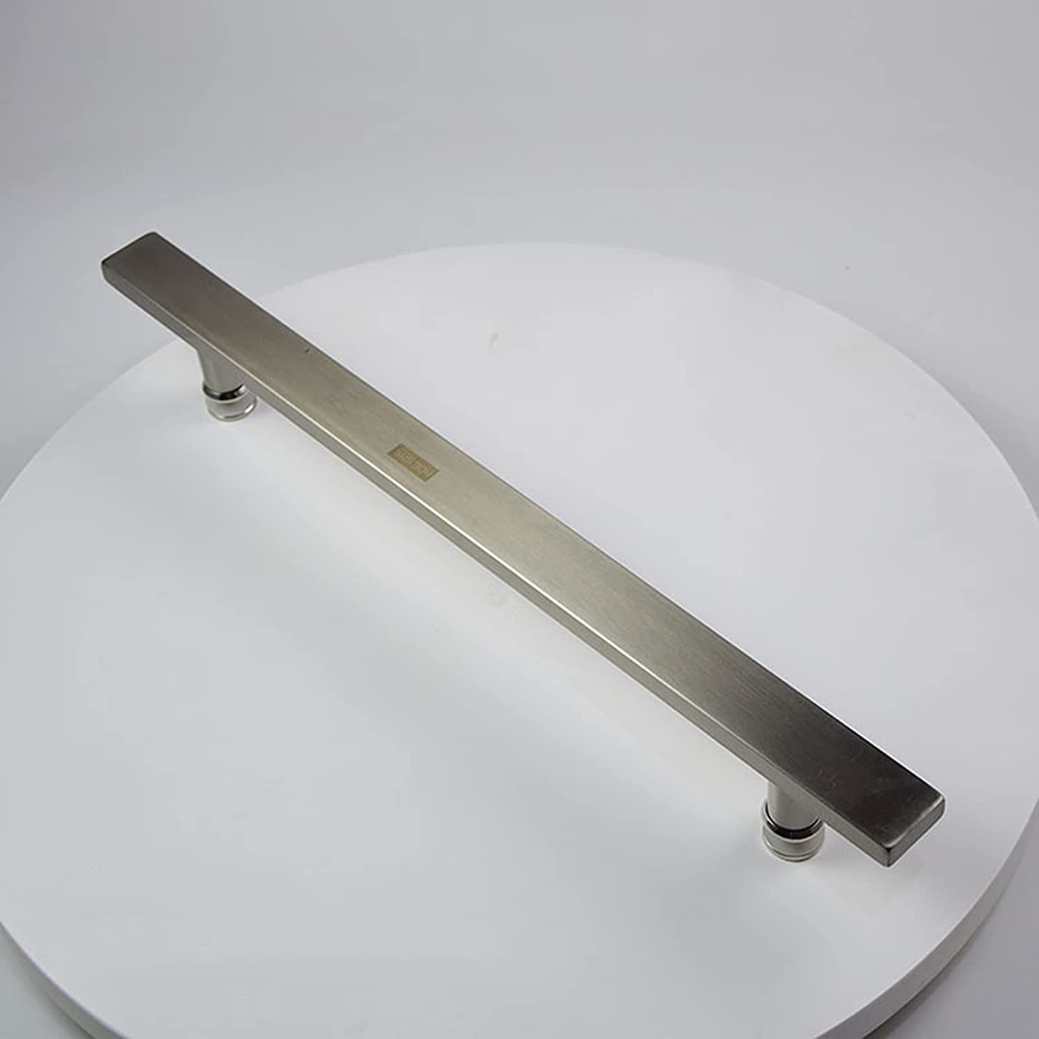 Barre de poussée en verre inox pour porte de salle de bain
