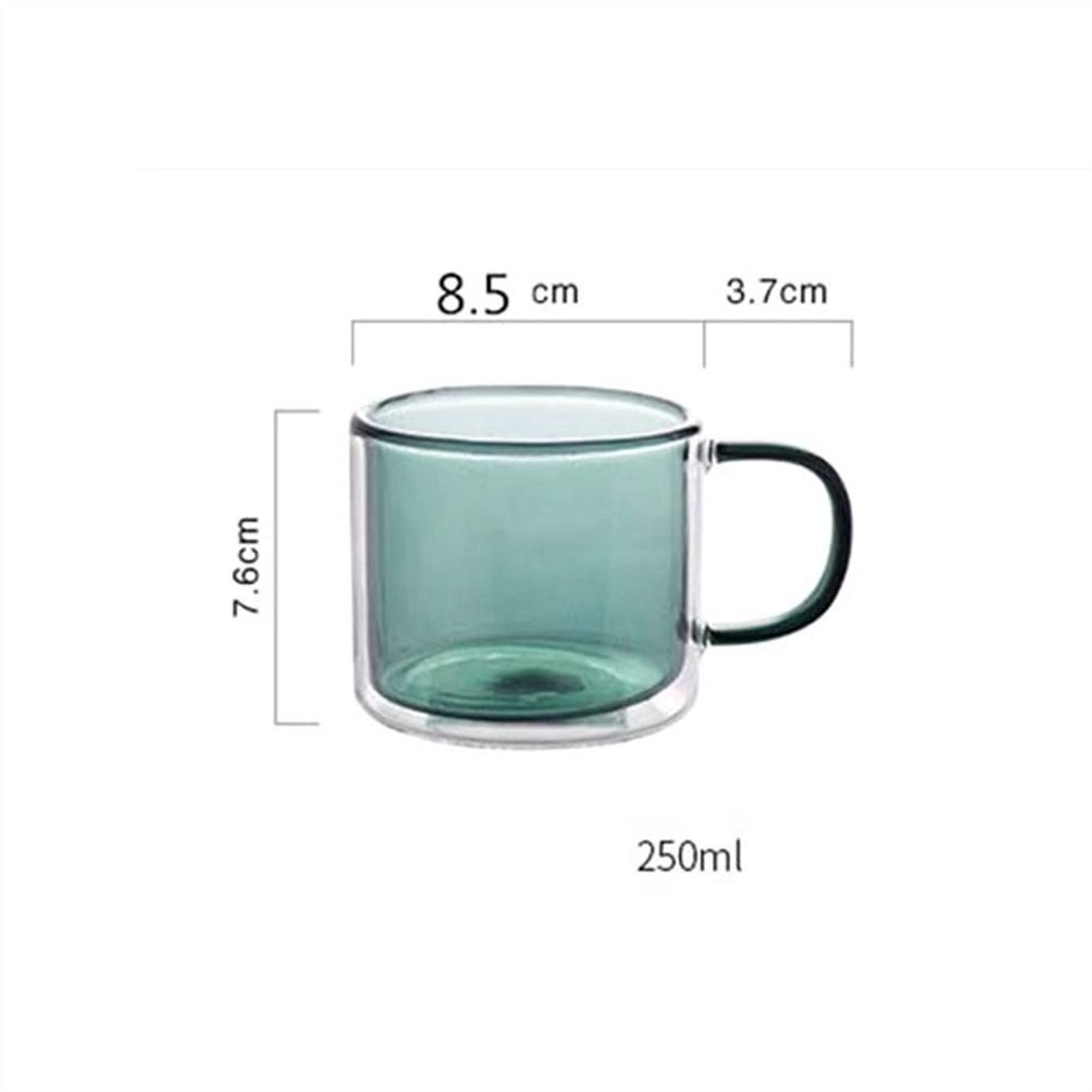 Szklanki do wody 250 ml, szklanki do wina, picia, whisky, kubki, do kawy, soku, wody, herbaty, kreatywny kubek, podwójny szklany kubek do domu (kolor: różowy)