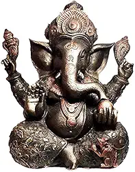 Estátua de Ganesha Grande Resina Cor Bronze 30cm