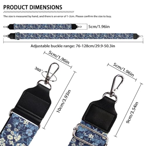 Image of Adjustable Purse Strap for Women, Crossbody Wide Handbag Strap Replacement, Sturdy Bag Strap with Silver Hardware