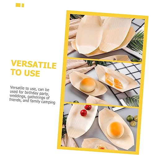 Platos desechables de madera para sushi 100 unidades miniatura 5