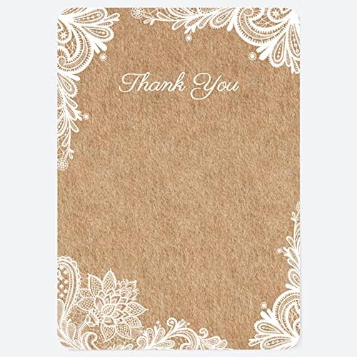 Dotty about Paper Premium Wedding Postcard Invitations - Rustic Lace Pattern - Pack of 20 complete with Ivory Envelopes. Vintage Charm, Woodland.Perfect for Friends and Family. (L48)