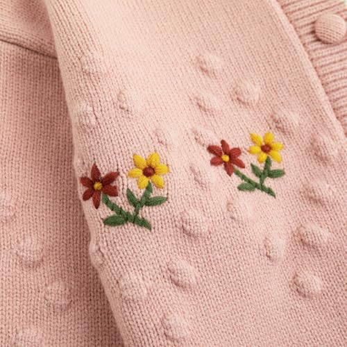 Image of Simplee kids Baby Sweater Toddler Girls Cardigan Sweater Embroidered Strawberry Knit Sweater