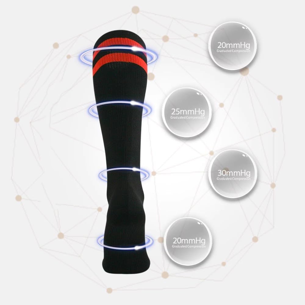 Calcetines de ejercicio por encima de la rodilla para correr a presión para hombres y mujeres, fitness, ciclismo, cuerda de saltar