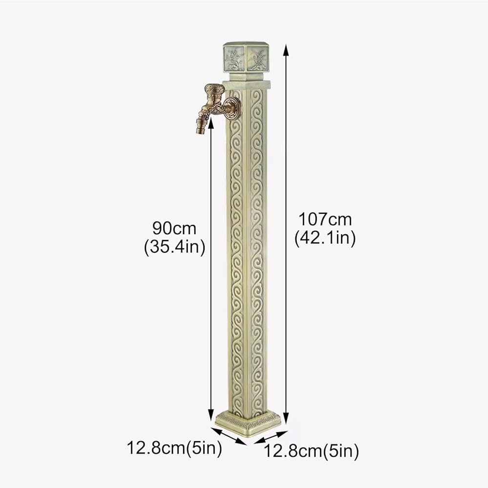 Amazon | 水栓柱 立水栓 立水栓 屋、屋外水栓 水栓柱、蛇口付き