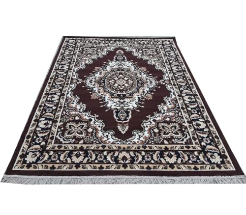 Image of Multi Color Area Rug 4x5 Feet - Compact Floral Living Room Carpet | Anti-Slip Small Bedroom Floor Rug