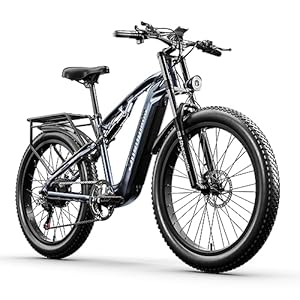 Shengmilo – MX05 Elektrische fiets, mountainbike voor volwassenen, Samsung 17,5 Ah 840 Wh-accu, 26 inch Fat Tire, 3 rijmodi, BAFANG-motor, 7 versnellingen, dubbele schijfremmen, volledige vering