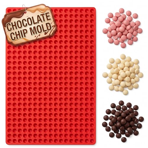 Chocolate Chip Mold with 468 Boba Cavities - 15 7x11 Silicone Dog Treat Mold with Temperature Range from -40 to 446 - Versatile Silicone Dog Treat Molds for Baking and Freezing Treats & Chocolate