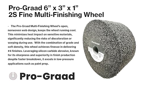 multi-finishing wheel  6 x 3 x 1 2s fine grit silicon carbide - stainless steel finishing convolute wheel 13181  for 4 finish - 1 pack