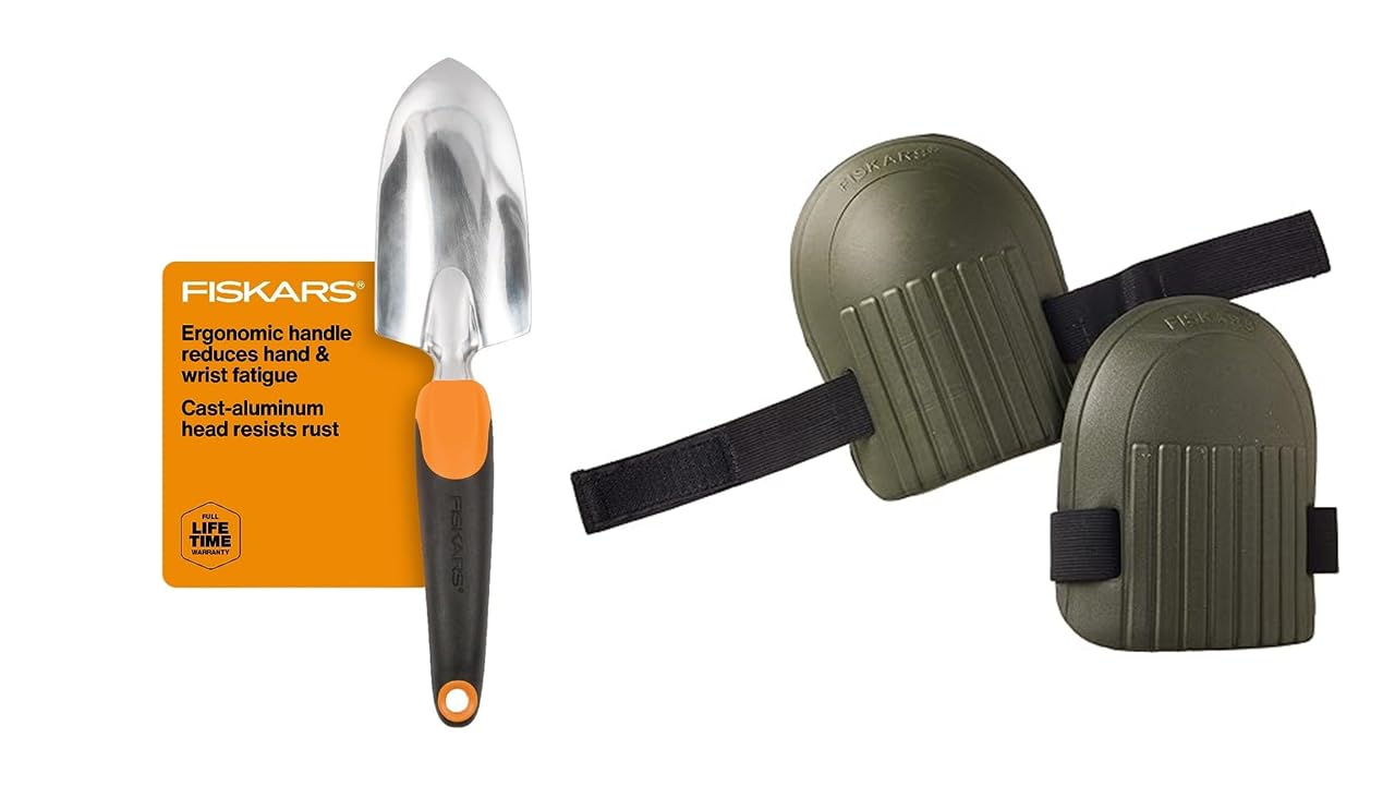 Fiskars Gardening Set Ergo Trowel Hand Tool Orange and