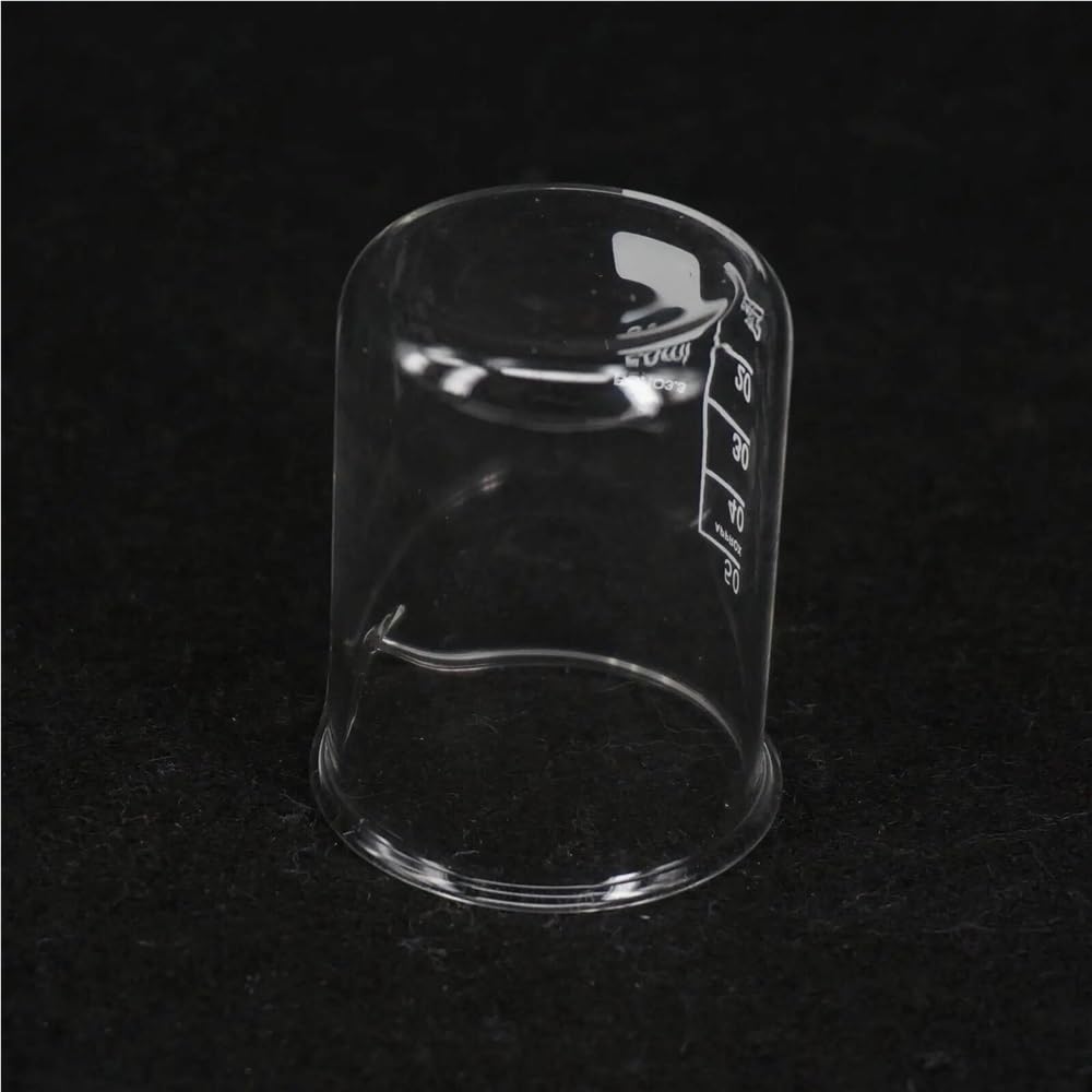Vaso de precipitados de Vidrio de 50 ml con Pico, Vaso de precipitados de borosilicato de Forma Baja, Vaso medidor de Vidrio Espesado para Laboratorio (1 Unidad)