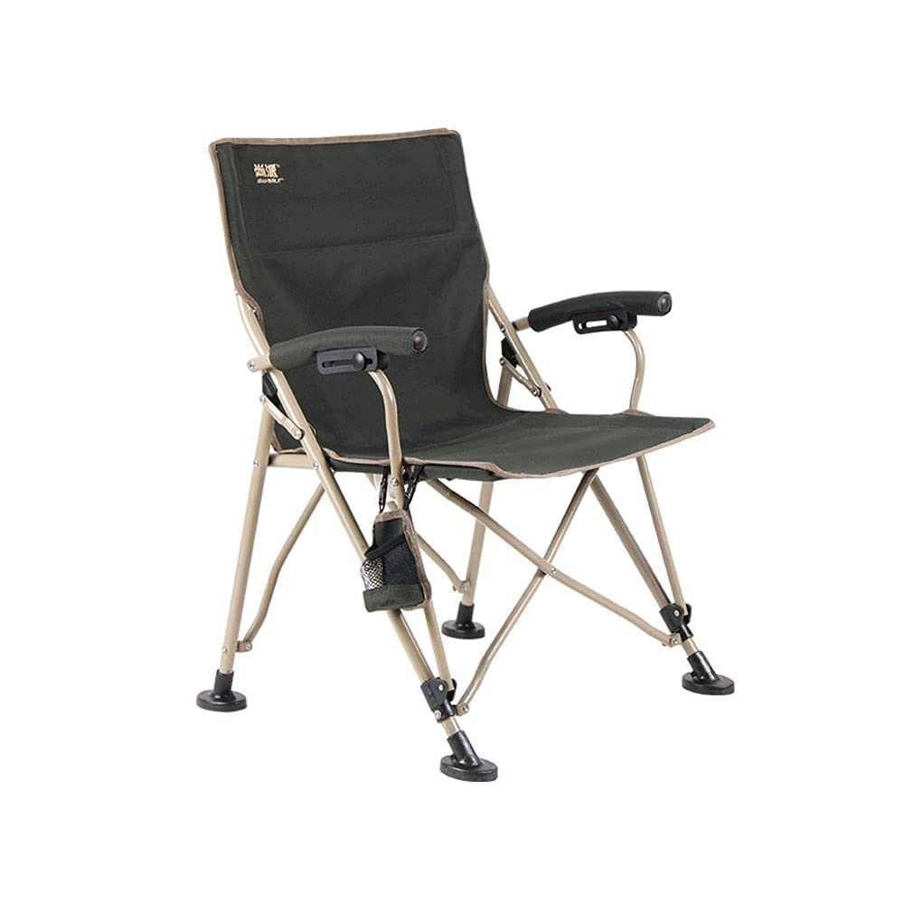 Folding chair 60 * 60 * 89CM dark green outdoor, camping chair, armrest, multi-scene portable, bearing 220KG