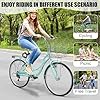 Ktaxon Women Bike 24/26 Inch Bicycles for Women, Beach Cruiser Bike with Premium Derailleur & Shift Lever, Adjustable Seat, High-Carbon Steel Frame and Excellent Welding Technology (24" Misty Teal) #4
