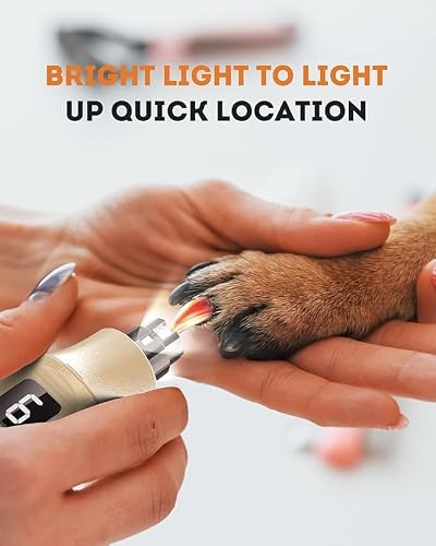 7-Speed Dog Nail Grinder with LED Light – Ultra Quiet Electric Pet Nail Trimmer for Large Dogs & Cats – Professional Grooming Tool with Dust Collector, One-Hand Speed Control & Instant Stop Safety - Thumbnail 4