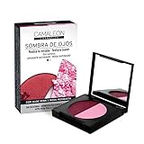 SIN SILICONAS Camaleon Cosmetics, Paleta de Sombras de Ojos Rosa y Granate, 1 unidad, 2x2,3g