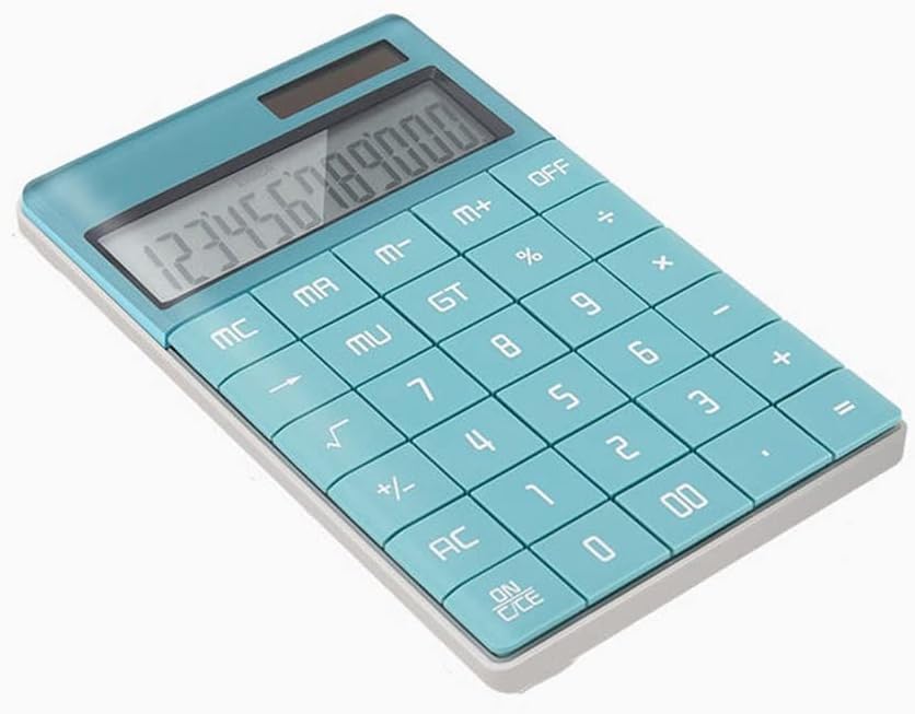 Calculadora de escritorio, calculadora Pantalla de 12 dígitos Botón grande Calculadora de oficina financiera Pantalla grande Sistema de alimentación dual Calculadora portátil (Color : A, Size ( Color