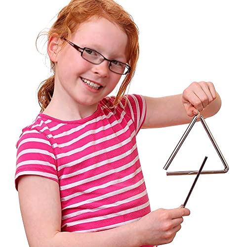 1 Pcs Musikalisches Dreieck, Triangel Musikinstrument + 1 Sand-Ei aus Holz, Schlaginstrument Klöppel, Mit Schlägel Frühpädagogisches Spielzeug, Stahl Rhythmus Percussion Für Kinder Erwachsene - Image 6