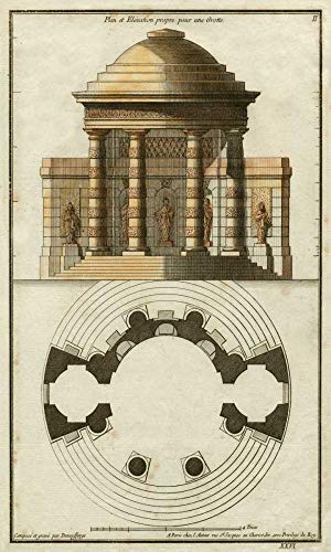 Affiche sur toile Deneufforge Architecture II cadre portrait 117x70 cm