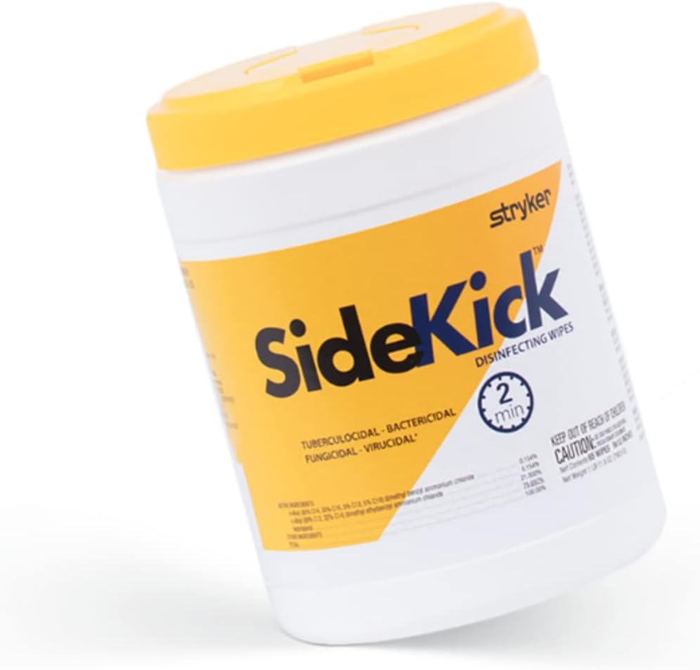 SideKick, Stryker Disinfecting Wipes Standard Size, Case