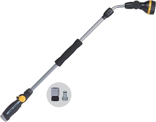 Melnor 65145AMZ RelaxGrip - Varita de extensión QuickConnects con 8 patrones, color negro y amarillo