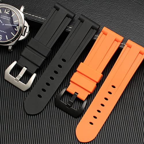 Strapseeker Simon Silicone Replacement Watch Strap For Most Watches- Waterproof Breathable Sporty Rubber Watch Band For Men Unisex Women- Watchbands Sizes: 20Mm, 22Mm, 24Mm, 26Mm- Choose Colors (24Mm, Orange) #TOP1