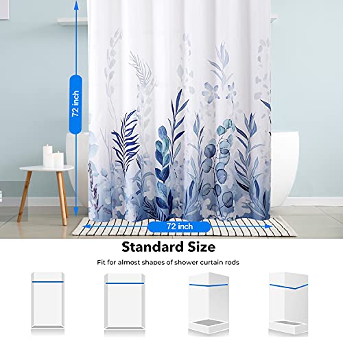 𝑨𝑶𝑫𝑬𝑹𝑻𝑰 Blue Shower Curtain With 12 Hooks, 72''X72'' Waterproof Polyester Fabric Shower Curtain For Bathroom, Heavy Weighted Hem Bathroom Curtain, Machine Washable, Quick Dry (Cornflower Blue) #TOP5