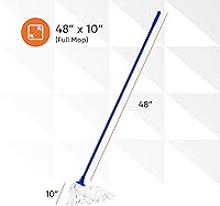 Vista 2 de Superio Trapeador de hilo de algodón para limpieza de pisos de madera dura para el hogar, cocina, baño, limpieza de oficina, azul resistente