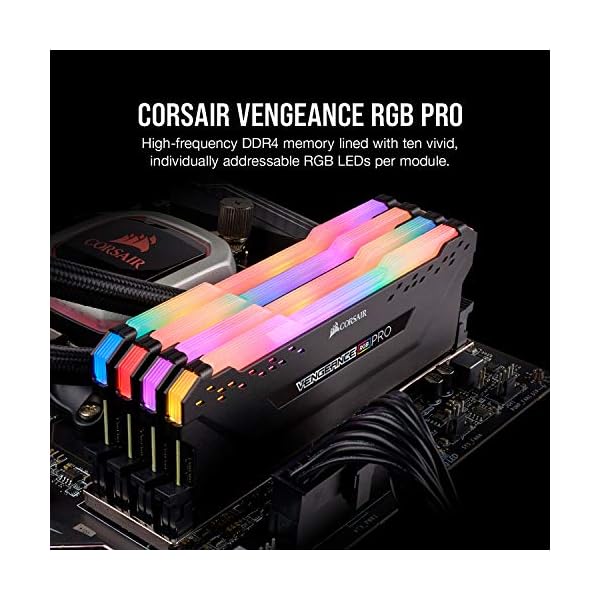 CORSAIR VENGEANCE RGB PRO DDR4 RAM 32GB (2x16GB) 3600MHz CL18-22-22-42 1.35V Intel XMP AMD EXPO Computer Memory – Black (CMW32GX4M2Z3600C18) - Image 3