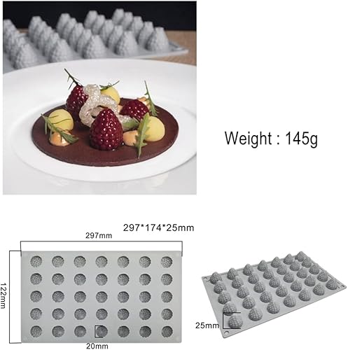 Miniatura 8 de mostsom Molde de silicona de frambuesa 3D de 35 cavidades para fondant chocolate, pasta de chicle de caramelo, polímero, resina de arcilla, cocina,