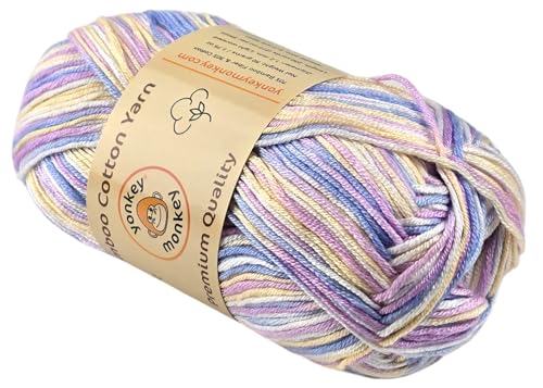 Image of 10-Pack of Yonkey Monkey 500 Grams Yarn - 70% Rayon derived from Bamboo, 30% Cotton - Imported - Purple Mix 9043