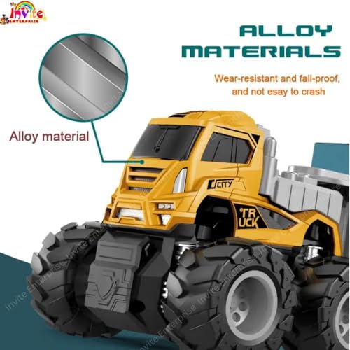 Image of 1:43 Metal Toys Alloy Diecast Truck Set Toy, Diecast Miniature Car Model (Pack Of 1) (Transport Dumper Truck), Multicolor