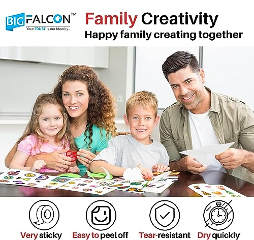 Image of BIGFALCON Premium A4 (8.5x11 inch) Size 25 Sheets Printable Sticker Paper,Transparent Clear Self-Adhesive Sheets,Waterproof, Dries Quickly and Non-Tearable for Any Inkjet Printer (25 Sheet)