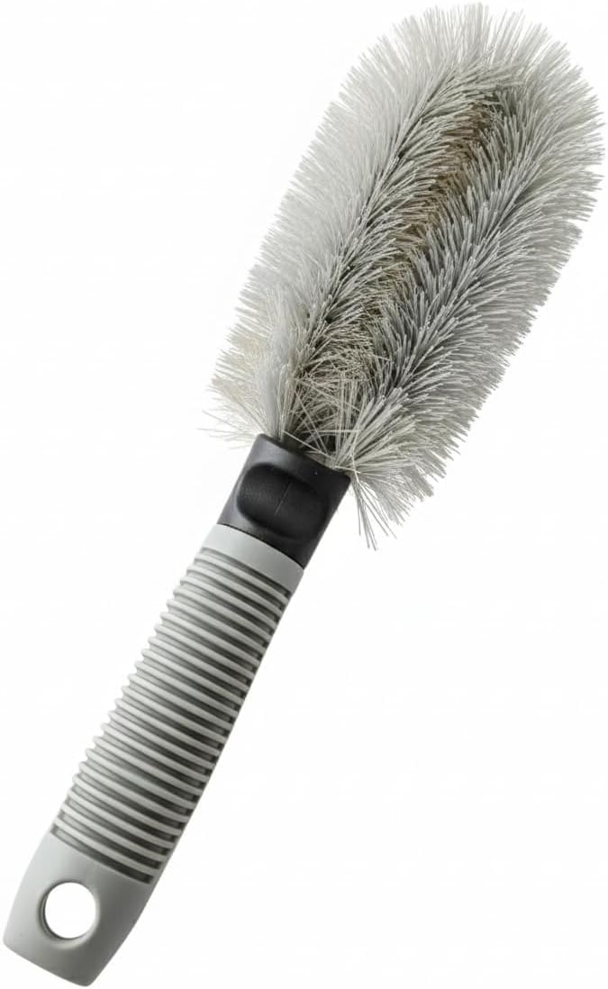 SUWORS Çizmez Oto Jant Temizleme Fırçası - Ergonomik Kaymaz Saplı Araç Lastik ve Detay Temizlik Fırçası, Balata Tozu ve Kir Sökücü (Gri)