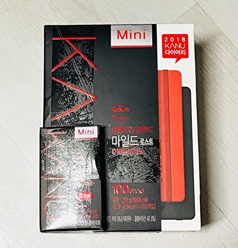 MAXIM KANU Mini Medium Roasted Instant Americano Coffee 0.9g(0.03oz) 100 Sticks (Mild Roasted) with Free Gift (Random Gifts)