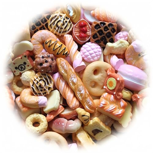 Image of Ulalaza 100pcs Slime Charms Mixed Set Resin Flatback Making Supplies for DIY Craft Making and Ornament Scrapbooking Beads Assorted Candy Fruit Cake Ornament