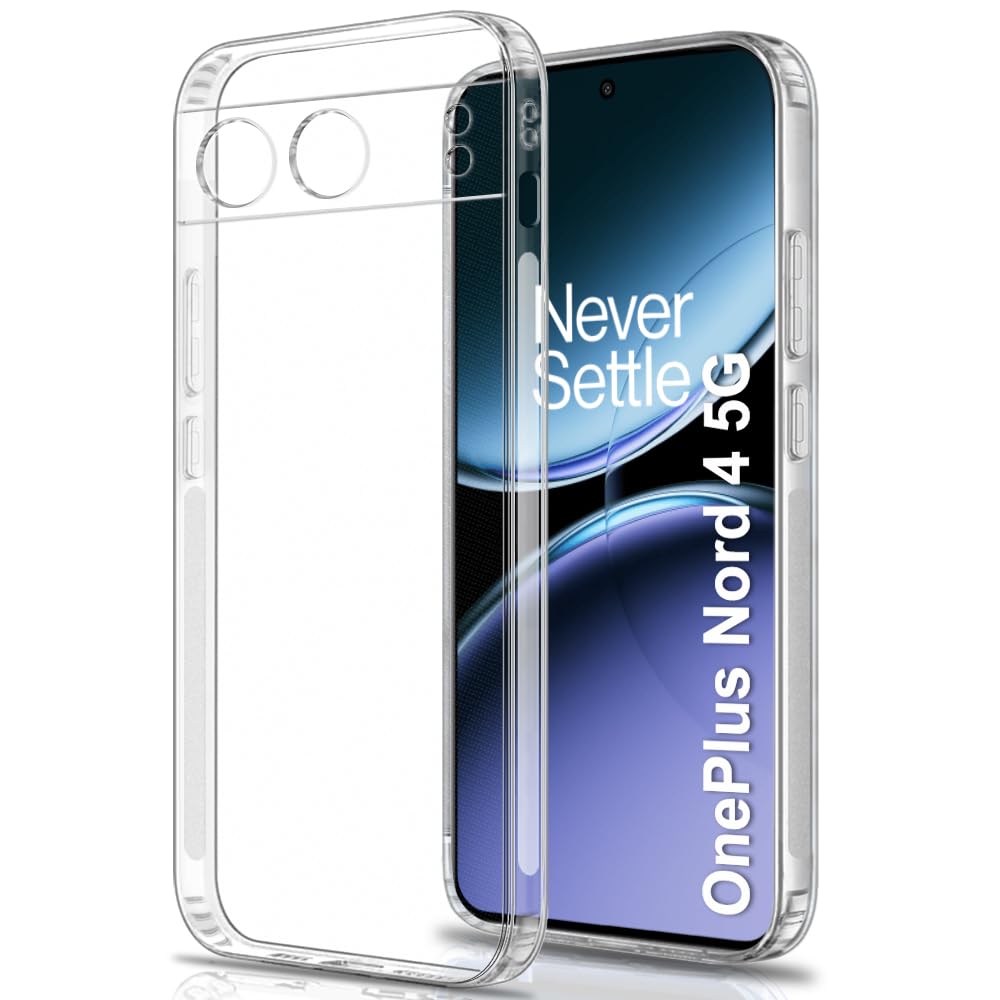 TheGiftKart Back Cover Soft Case for OnePlus Nord 4 5G | Best Camera Protection | Inbuilt Dust Plugs & Anti-Slip Grip | Ultra Clear Slim Back Cover Case for OnePlus Nord 4 5G (Silicone, Transparent) (B0D9SKK4PN) Amazon Price History, Amazon Price Tracker