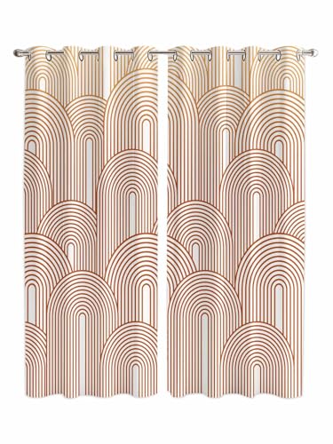 EwdeWwo Curtains for Living Room 90 Inches Length Yellow Gradient