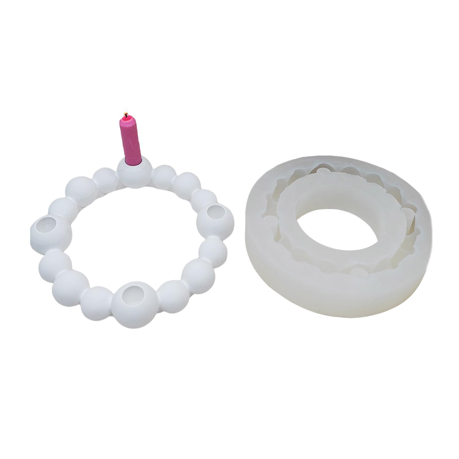 Stampo in silicone fatto a mano, forma sferica, base per candele, stampi per supporto, texture per la produzione di stampi fai da te