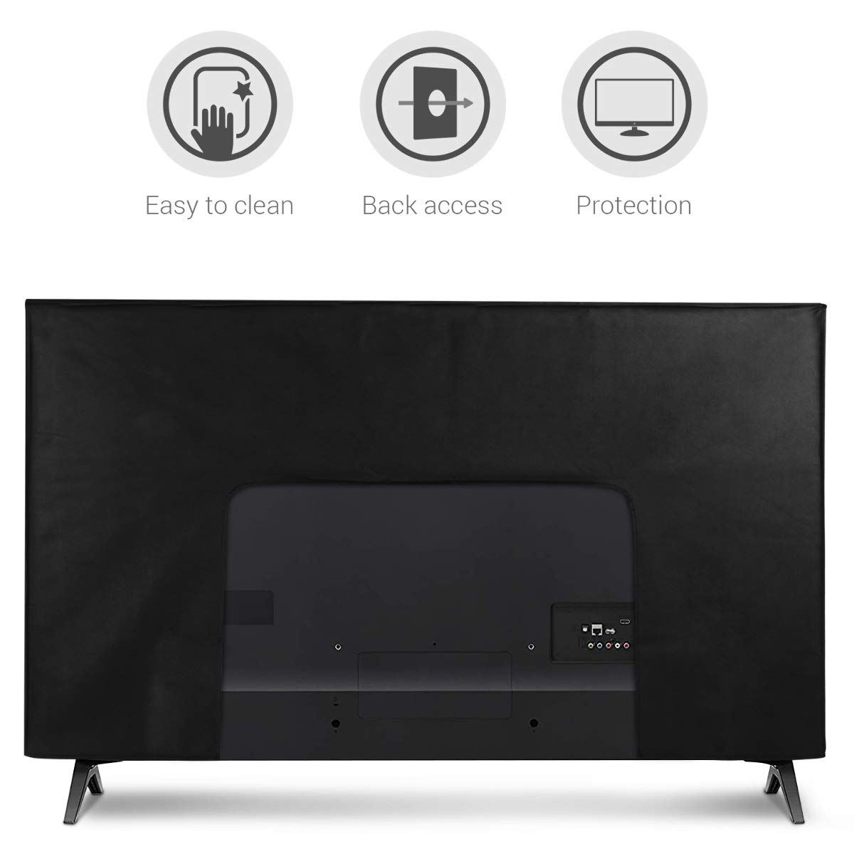 kwmobile Protezione Compatibile con 55" TV Cover Proteggi-Schermo PC TV Anti-Polvere bianco/nero