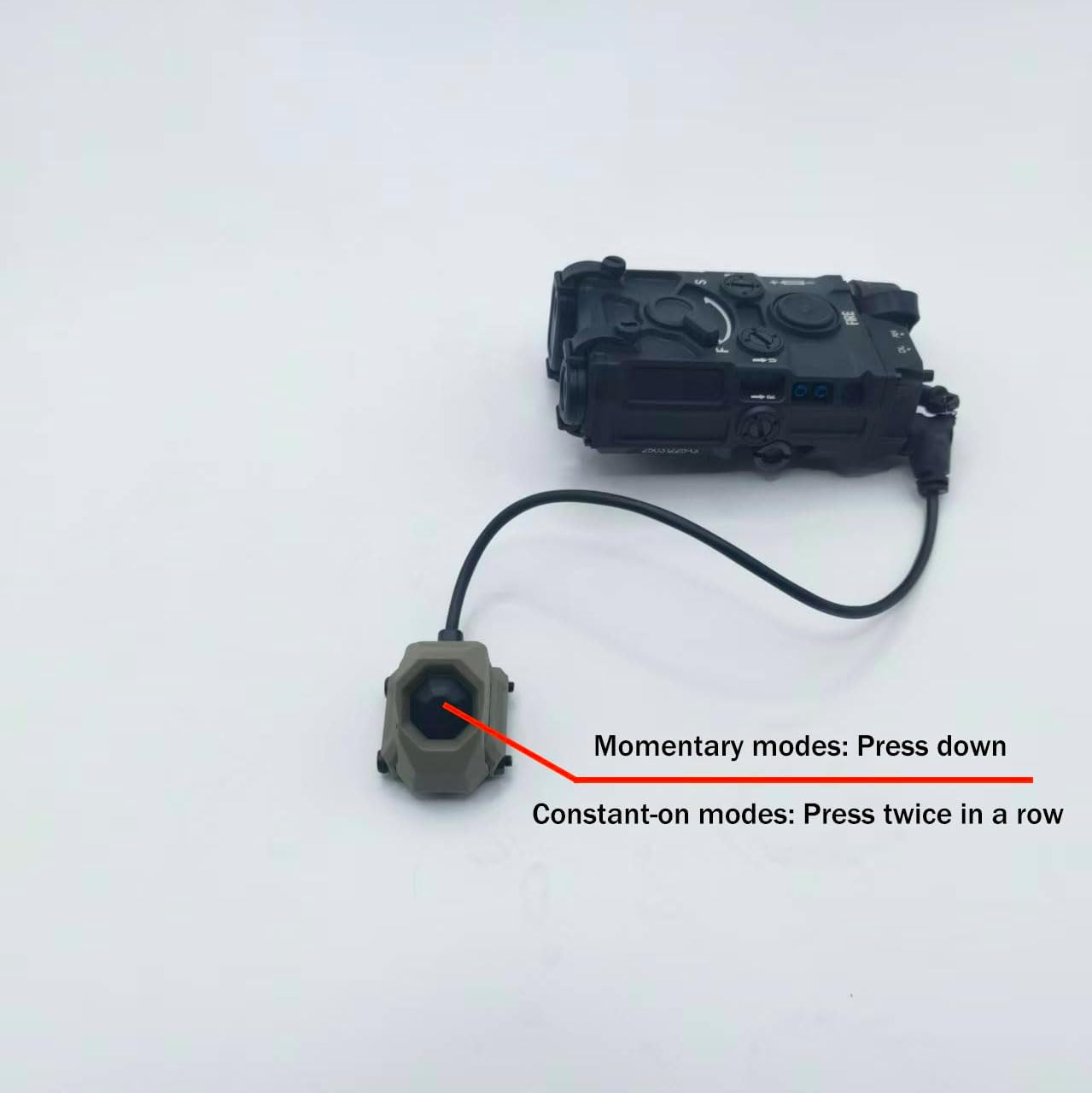 Tactical Modular Button Remote Activation Pressure Switch for SF M300 M600 PEQ15/L3 Series Weapon Light and Tactical Flashlight,for 20mm Picatinny Rail (Crane Laser Plug Tan)
