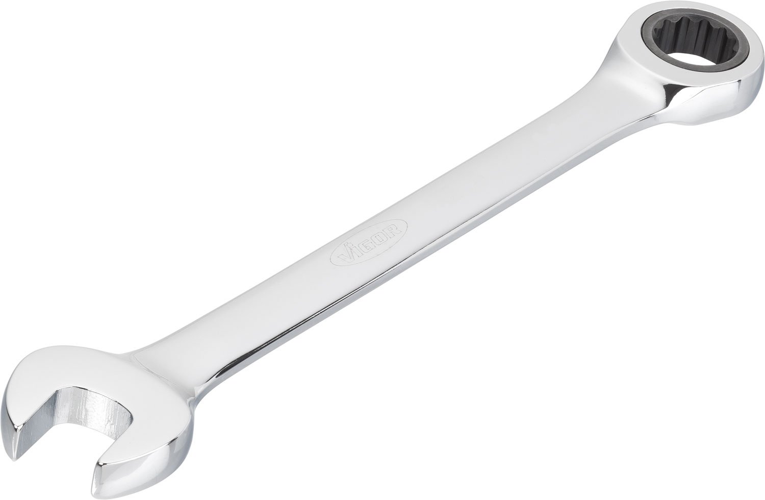 Vigor V1029 Ratcheting Wrenches, Long Style 23.7 cm, Chrome, 18 mm