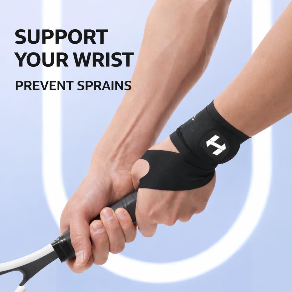 Wrist Wrap Support for Active Sports, Ultra-Thin Wrist Brace for Wrist Pain Relief & Carpal Tunnel Support, Adjustable Wrist Compression Strap for Gym, Tennis, Typing, Workout & Daily Use