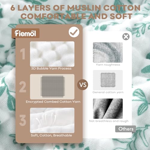 Image of Baby Bath Towels, 100% Muslin Cotton Hooded Baby Towels for Newborn, 2 Pack Baby Towels with Hood for Infant Toddler and Kids, Large 32x32Inch, Soft and Absorbent