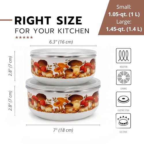 Set de 2 Tazones Ovalados de Aluminio Esmaltado STP GOODS miniatura 2