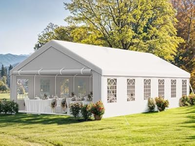 YITAHOME 20x40 ft Party Tent Outdoor Wedding Event Shelters Heavy Duty Upgraded Galvanized Canopy with Large White Roof, Removable Sidewalls & 4 Storage Bags